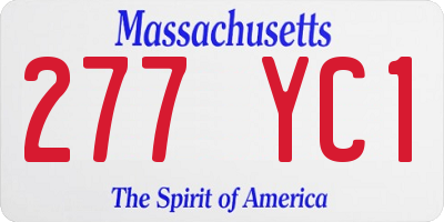 MA license plate 277YC1
