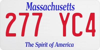 MA license plate 277YC4