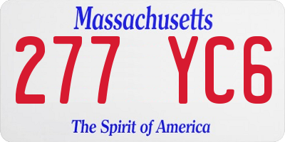 MA license plate 277YC6
