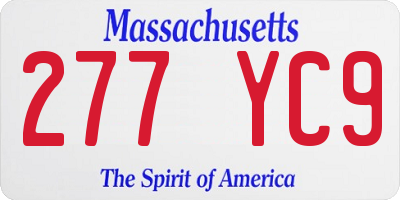 MA license plate 277YC9