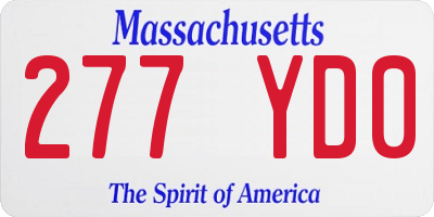 MA license plate 277YD0