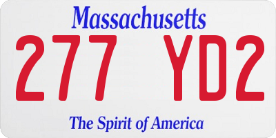 MA license plate 277YD2