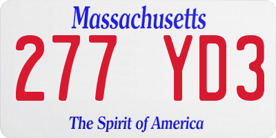 MA license plate 277YD3