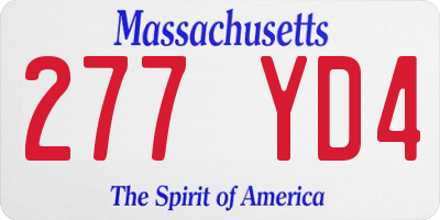 MA license plate 277YD4