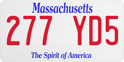 MA license plate 277YD5