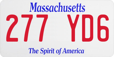 MA license plate 277YD6