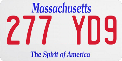 MA license plate 277YD9