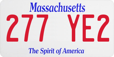 MA license plate 277YE2