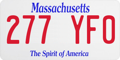 MA license plate 277YF0