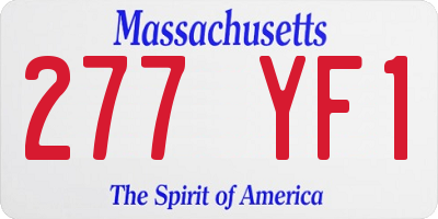 MA license plate 277YF1