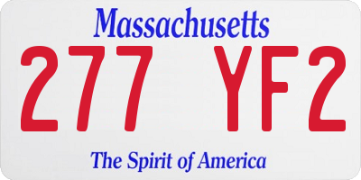 MA license plate 277YF2