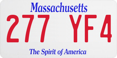 MA license plate 277YF4