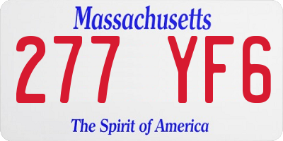 MA license plate 277YF6