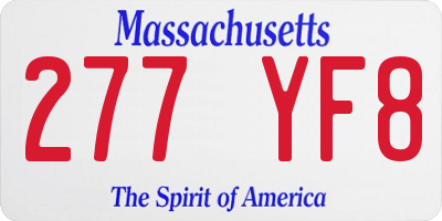 MA license plate 277YF8