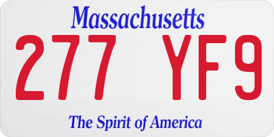MA license plate 277YF9
