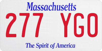 MA license plate 277YG0
