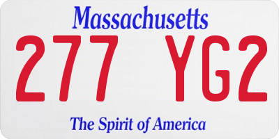 MA license plate 277YG2