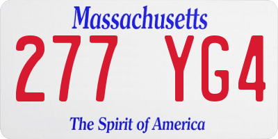 MA license plate 277YG4
