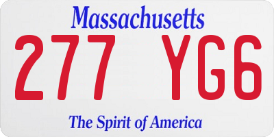 MA license plate 277YG6