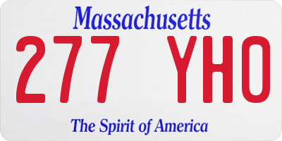 MA license plate 277YH0