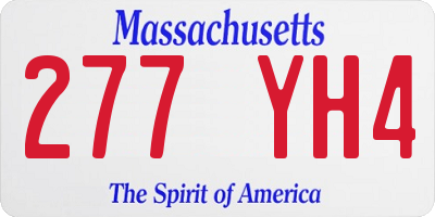 MA license plate 277YH4