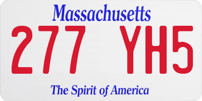 MA license plate 277YH5