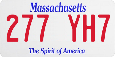 MA license plate 277YH7