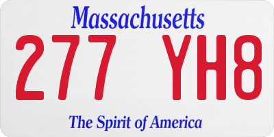 MA license plate 277YH8