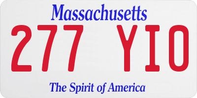 MA license plate 277YI0