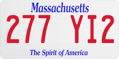 MA license plate 277YI2