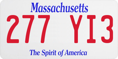 MA license plate 277YI3