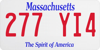 MA license plate 277YI4