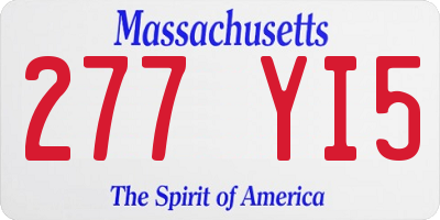 MA license plate 277YI5