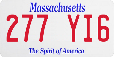MA license plate 277YI6