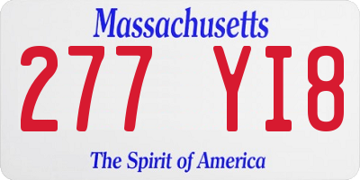 MA license plate 277YI8