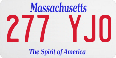 MA license plate 277YJ0