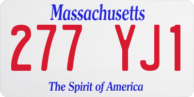 MA license plate 277YJ1