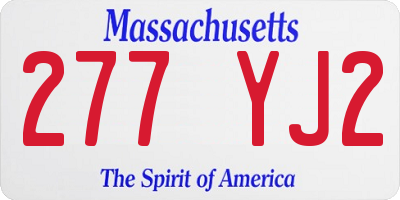 MA license plate 277YJ2