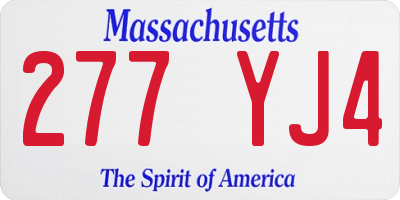 MA license plate 277YJ4