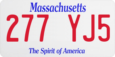 MA license plate 277YJ5