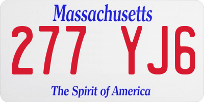 MA license plate 277YJ6
