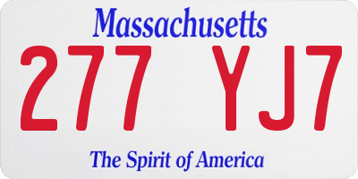 MA license plate 277YJ7