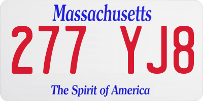 MA license plate 277YJ8
