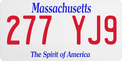 MA license plate 277YJ9
