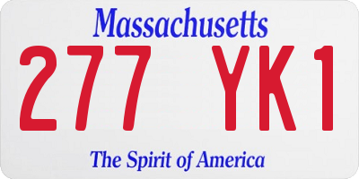 MA license plate 277YK1