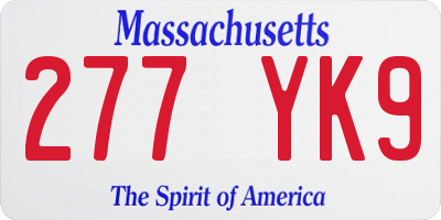 MA license plate 277YK9