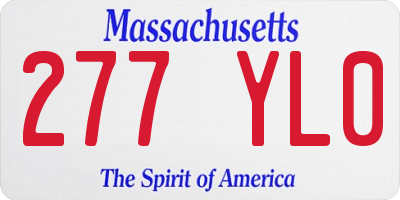 MA license plate 277YL0