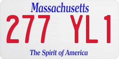 MA license plate 277YL1