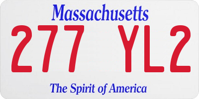 MA license plate 277YL2