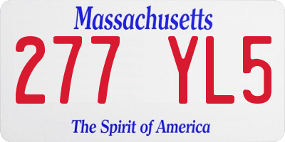 MA license plate 277YL5